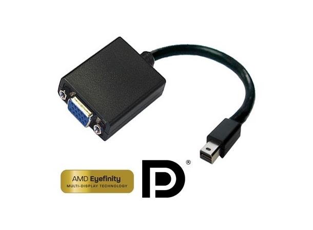 AVP MiniDP-VGA SL aktivt adapter Støtter multiskjerm, 15cm kabel, svart